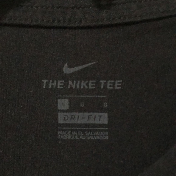 Nike Dri-Fit long sleeve youth tee shirt. Black with white swoosh logo. Good. - Picture 4 of 5